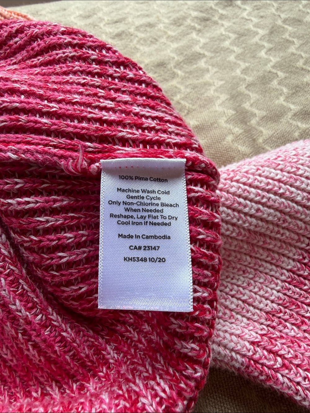 Talbots Ombre Crewneck Sweater in Coral, Pink and Berry - Picture 5 of 6